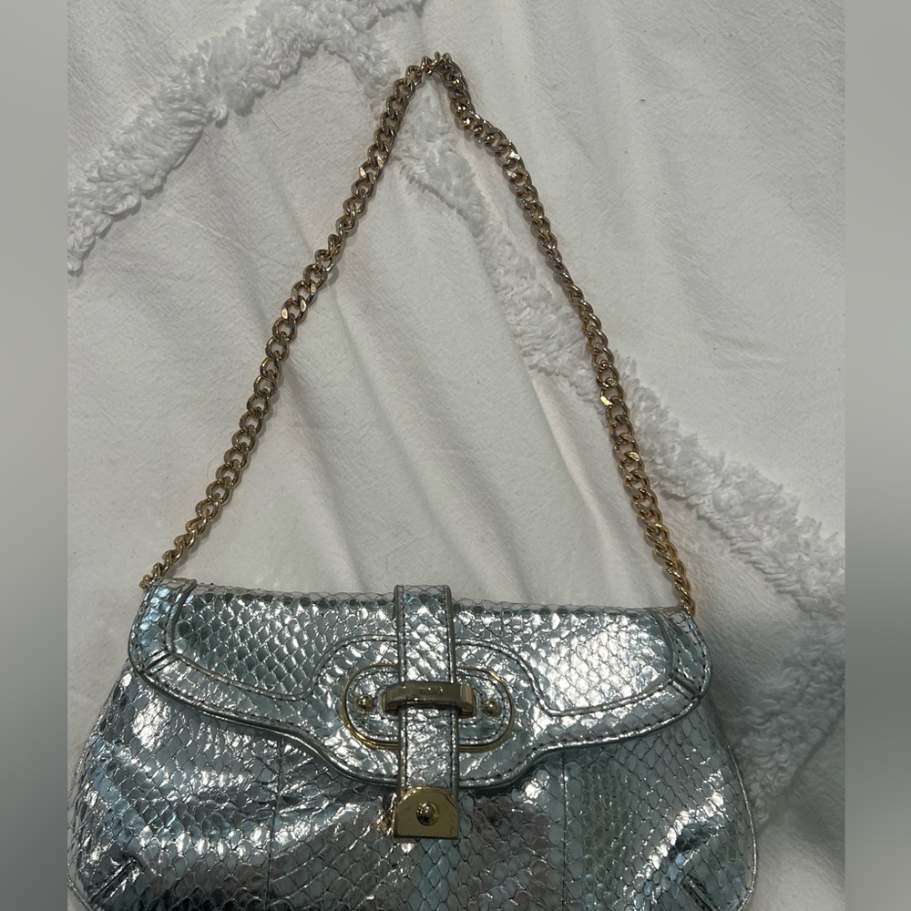 Silver python clutch purse - Picture 2 of 12